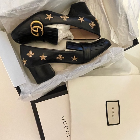Limited Edition Gucci GG Marmont Bees & Stars Leather Pump - Picture 5 of 12